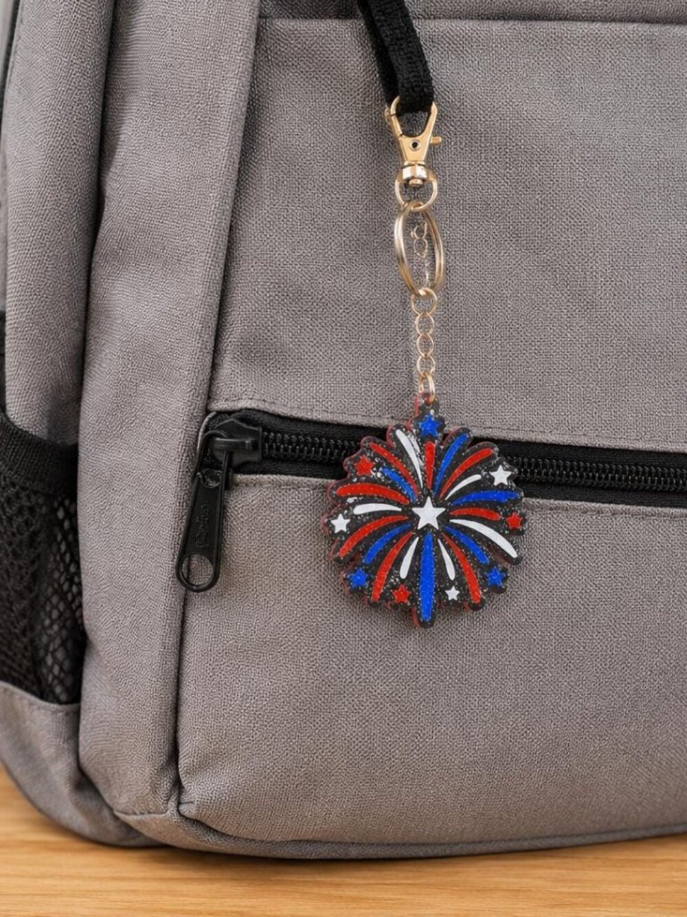 Patriotic Fireworks Keychain
